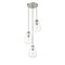 Z-Lite Ayra 3 Light Pendant, Brushed Nickel & Clear 488P8-3R-BN - alternate 1